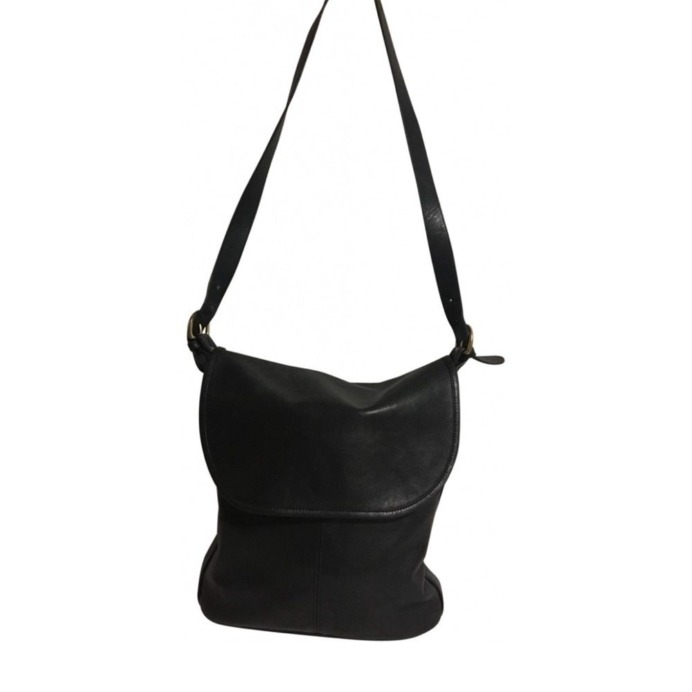 Coach vintage black leather crossbody handbag